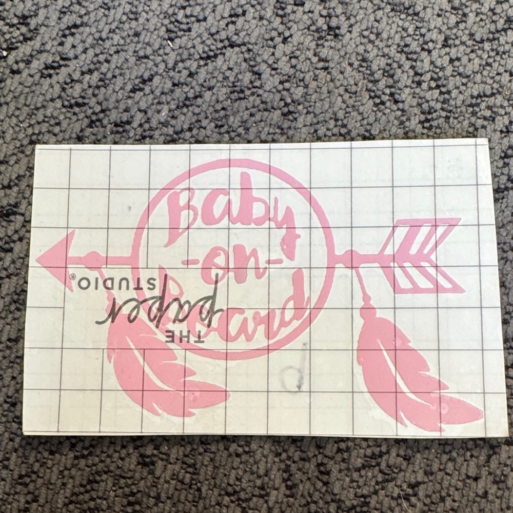 Pink 'Baby on Board' Decal
